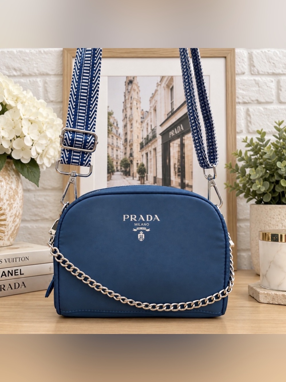 Prada Blue Cosmetic Beauty Bag GWP item VIP item